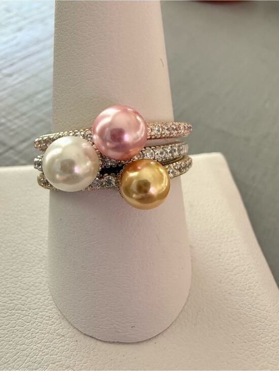 Judith Ripka Jewelry - Judith Ripka 925 Sterling Silver Multi Tone Stacking Rings Size 10 NEW